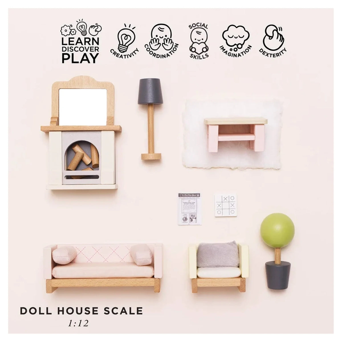 Wooden Dolls House Living Room